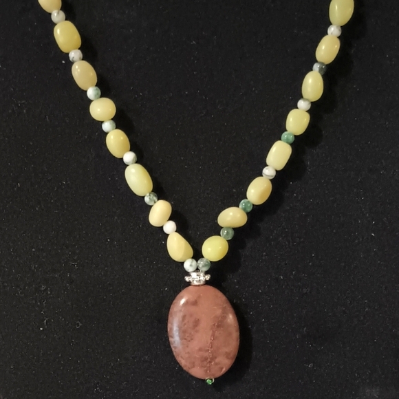 Jewelry - Glass Lampwork Bead Necklace / Mix Of Glass,  Acrylic, Gemstones Beads